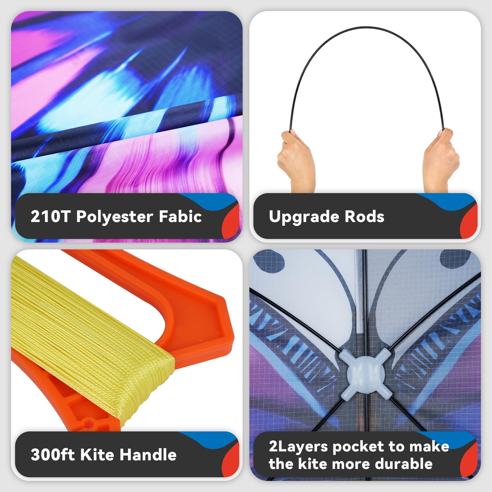butterfly kite with fiberglass rods and solid frame