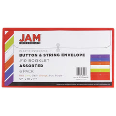 Envelopes in assorted colors offering button and string closure