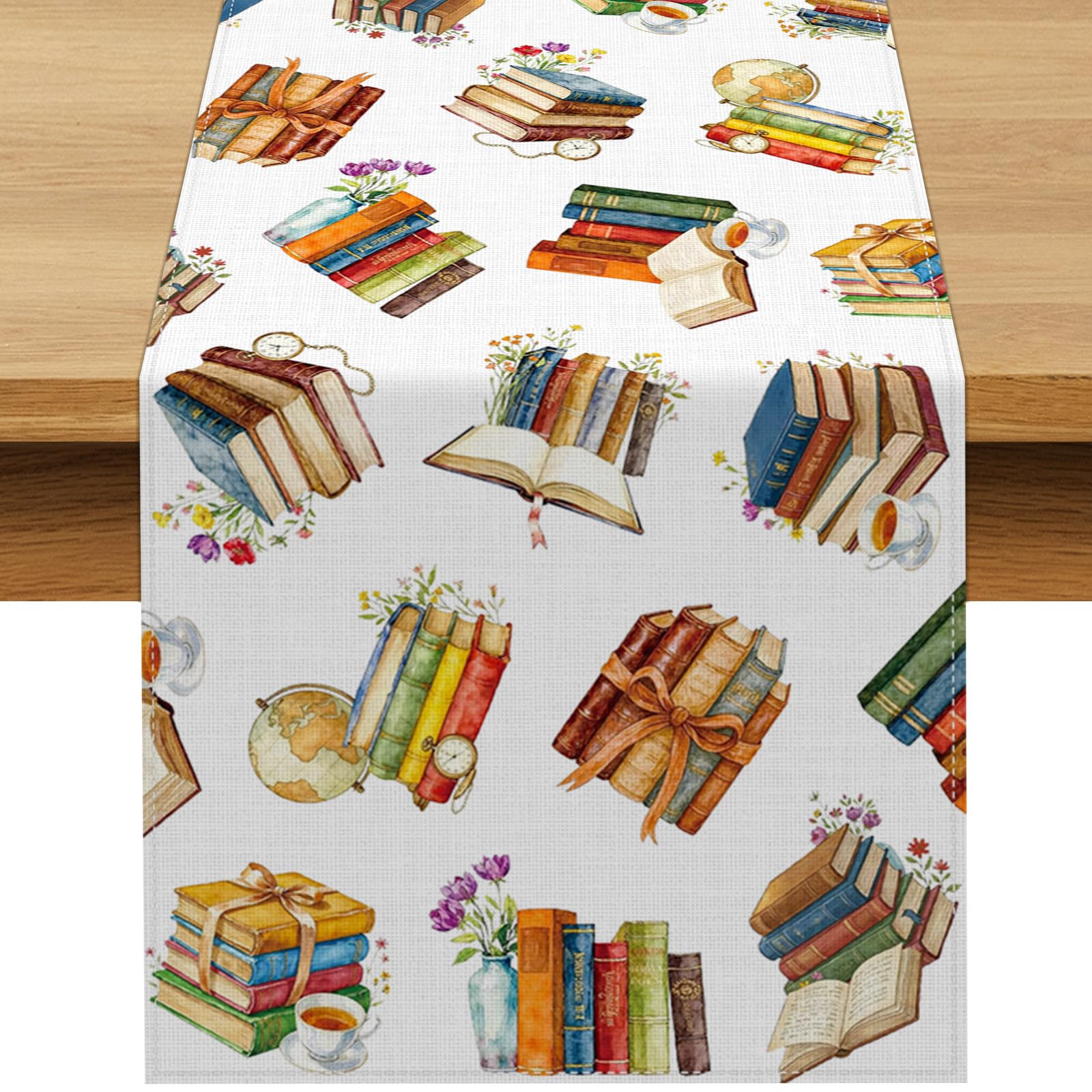 Buxiuer table runner reading party decor 13x72 inches