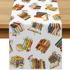 Buxiuer table runner reading party decor 13x72 inches