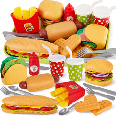 BUYGER fast food plastic play toys set for kids