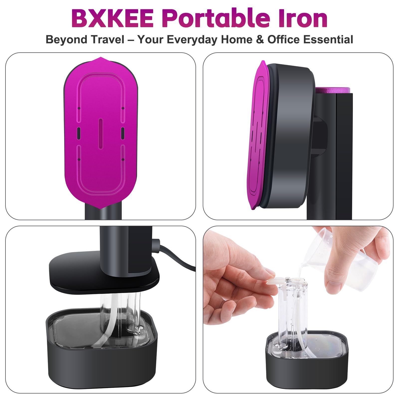 BXKEE 2-in-1 steamer and iron with LED touch control