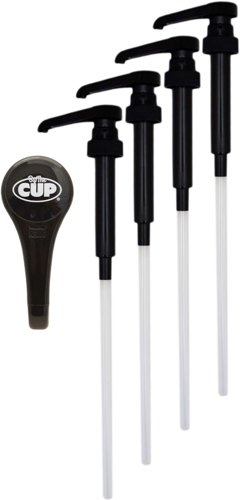 By The Cup 4 Pack Black Coffee Syrup Pump front view