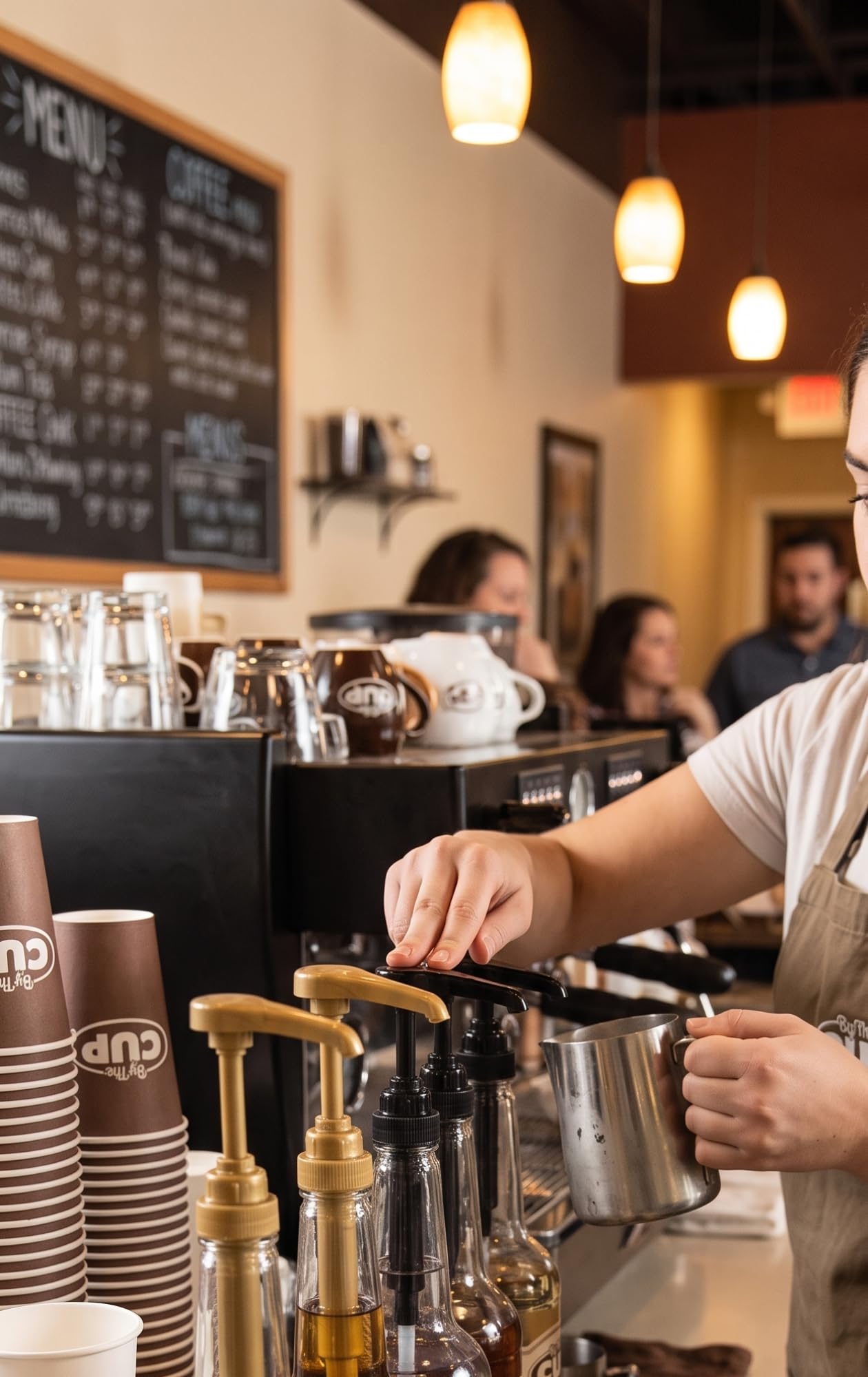 By The Cup Gold Coffee Syrup Dispenser Pumps group