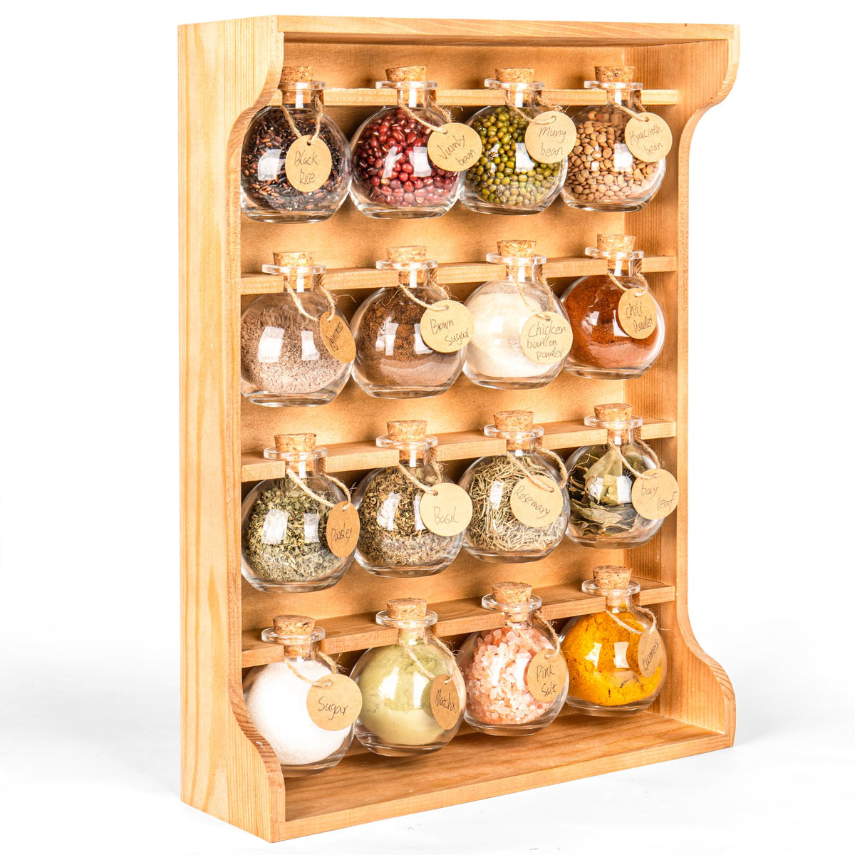 Byers Choice medium pine spice rack organizer on countertop
