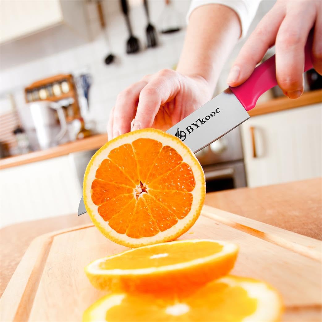 BYkooc paring knife yellow handle PP plastic ergonomic grip