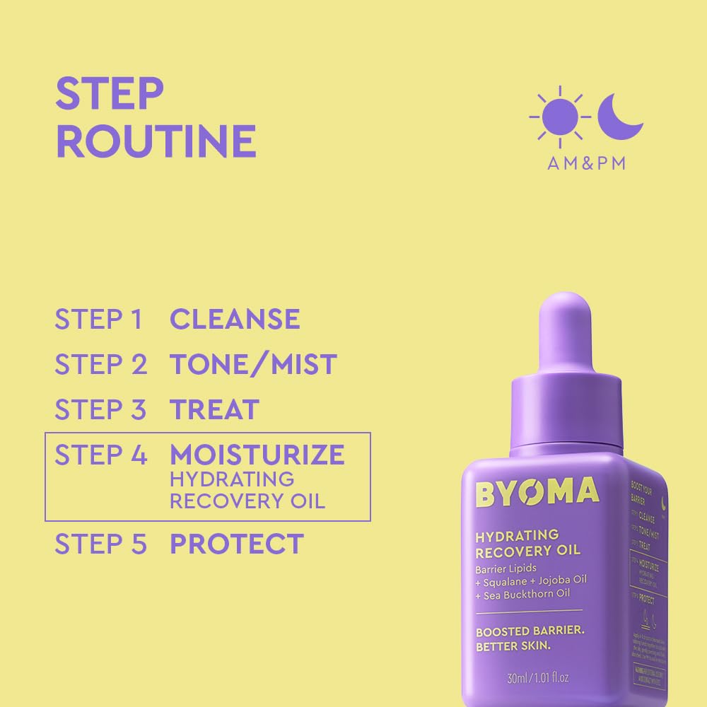 BYOMA ultra lightweight hydrating oil packaging
