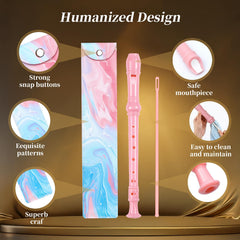 C key soprano recorder pink set