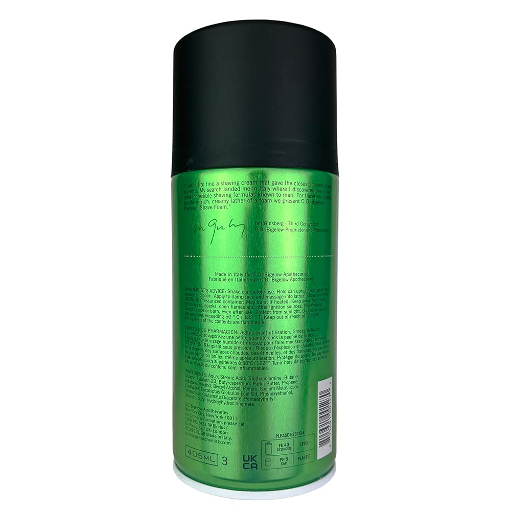 C.O. Bigelow Shaving Foam 5.2 oz foam closeup