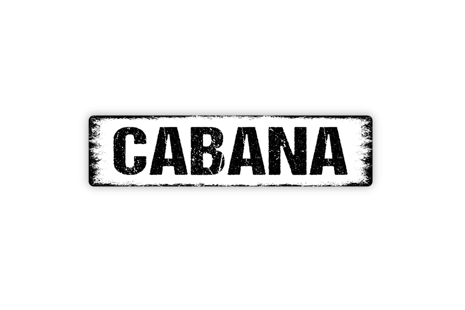 Indoor outdoor cabana metal sign plaque mounted on wall