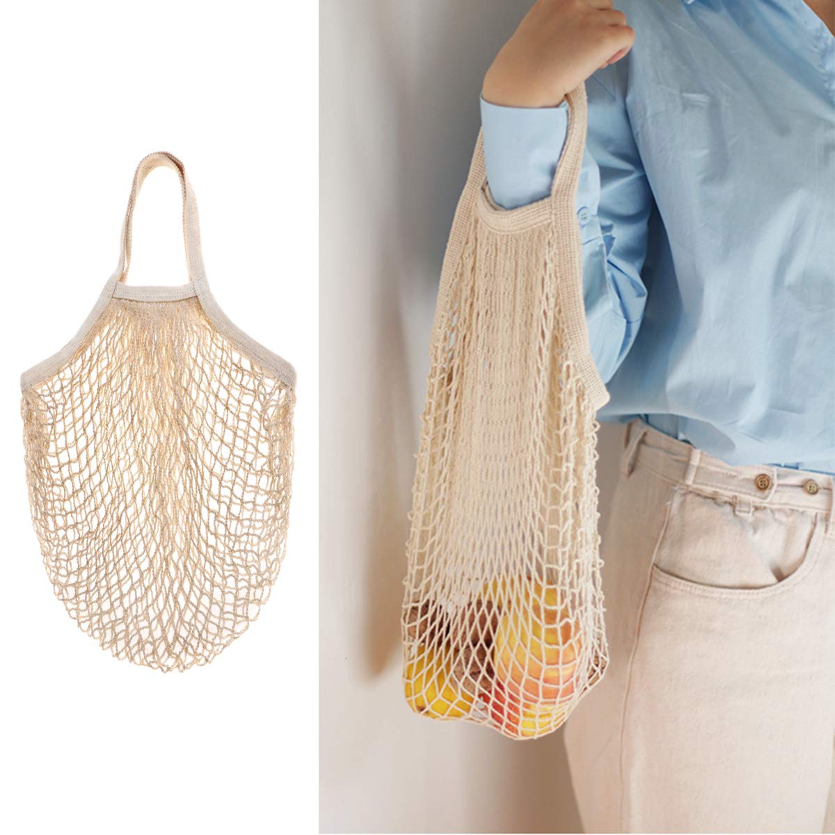 Packaging shows 1 pc CABAX cotton mesh produce bag
