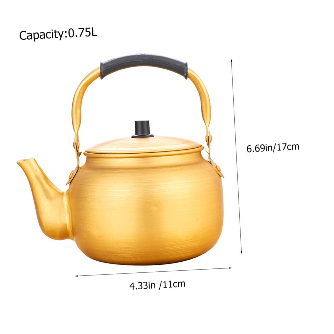 Korean style tea kettle with yellow aluminum body