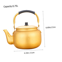 Korean style tea kettle with yellow aluminum body