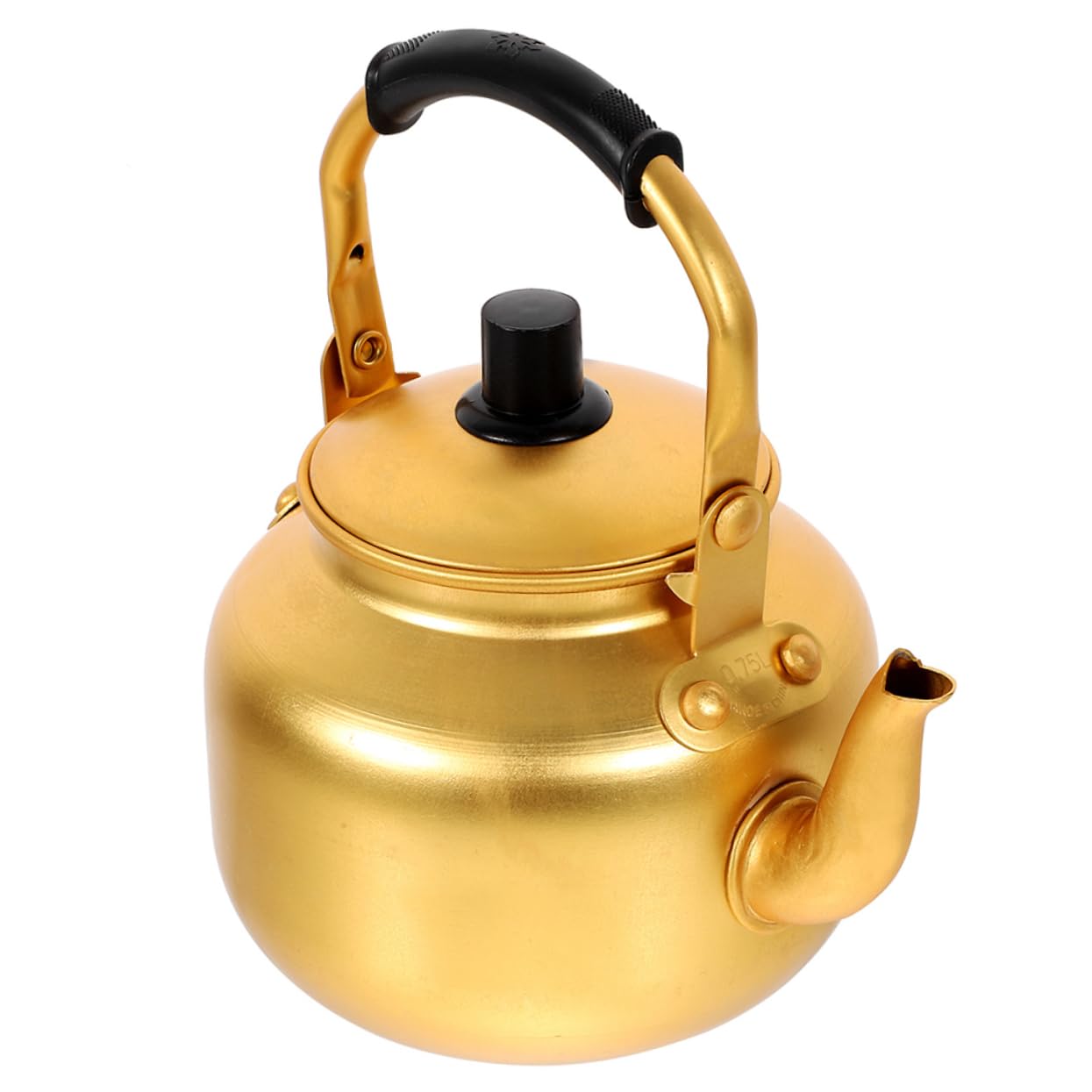 Cabilock yellow aluminum tea kettle on stove