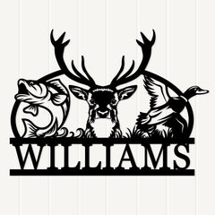 cabin hunting decor metal sign in black finish