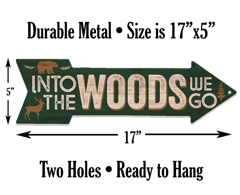 Cabin and lake house decor metal sign with screw holes