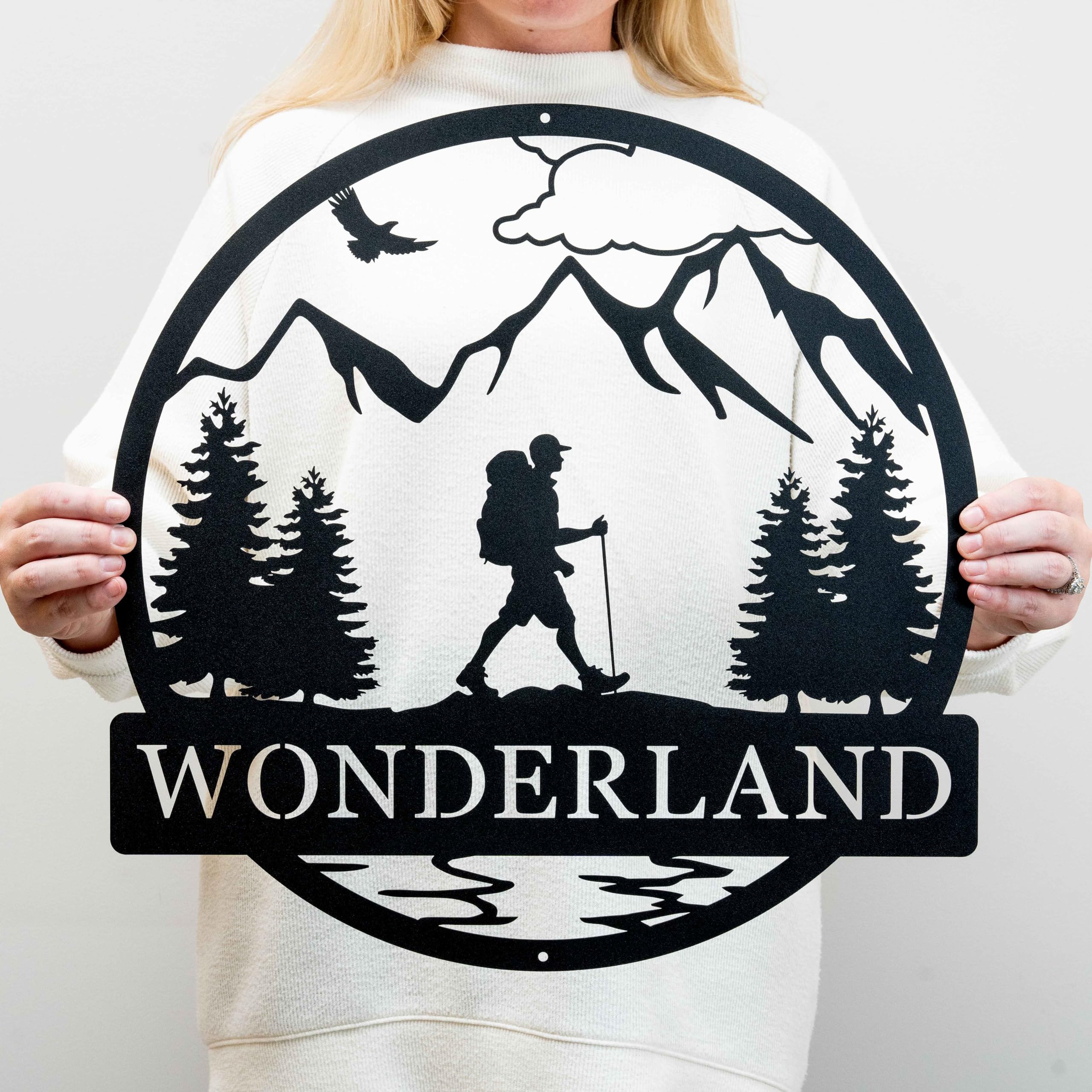 Cabin sign outdoor decor metal name sign