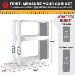 Top shelf of Cabinet Caddy 4.0 in H 2.25 in W