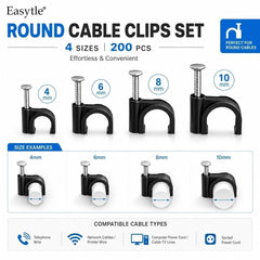 6 mm cable clips black