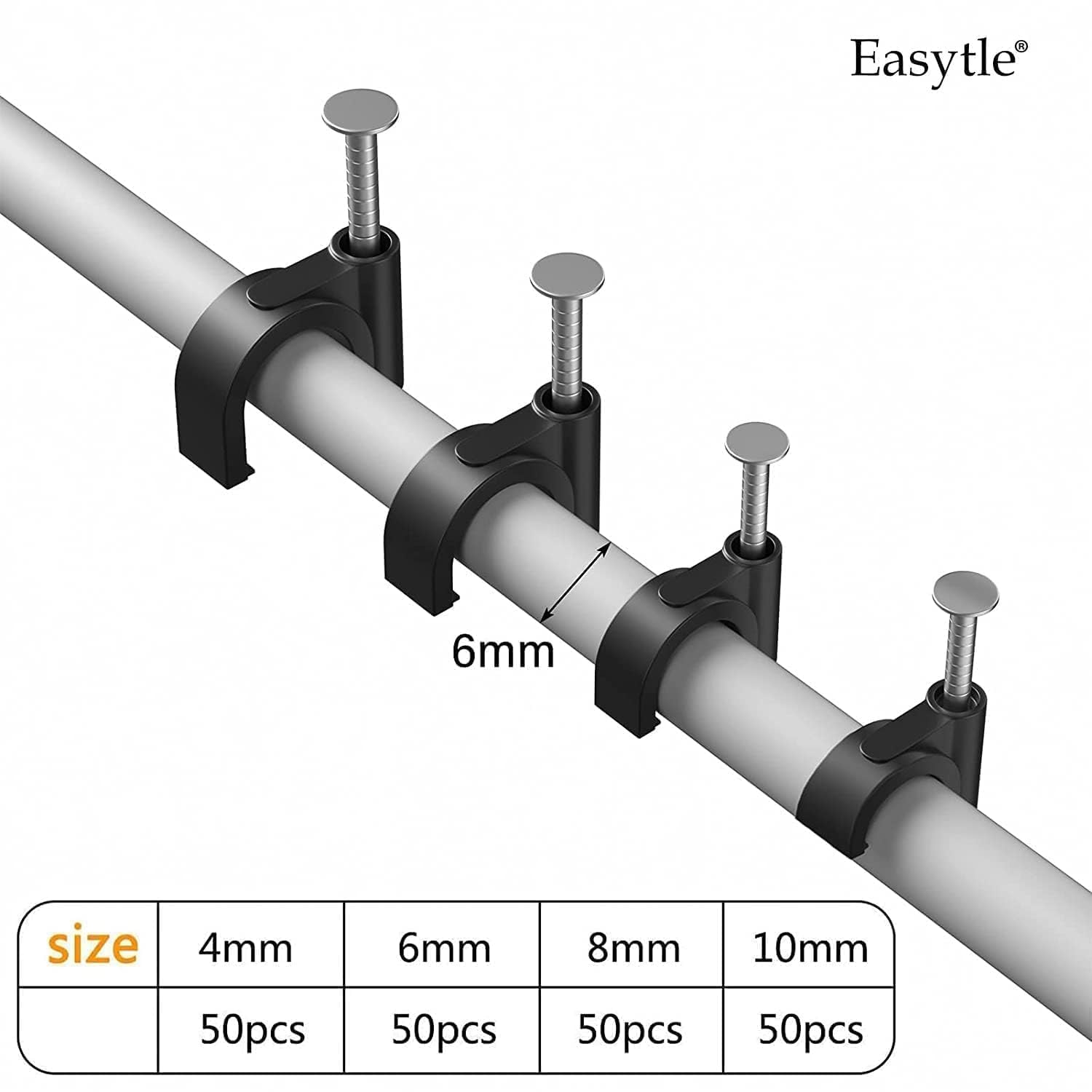 8 mm cable clips black