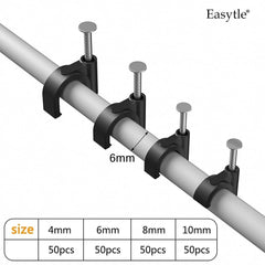 8 mm cable clips black
