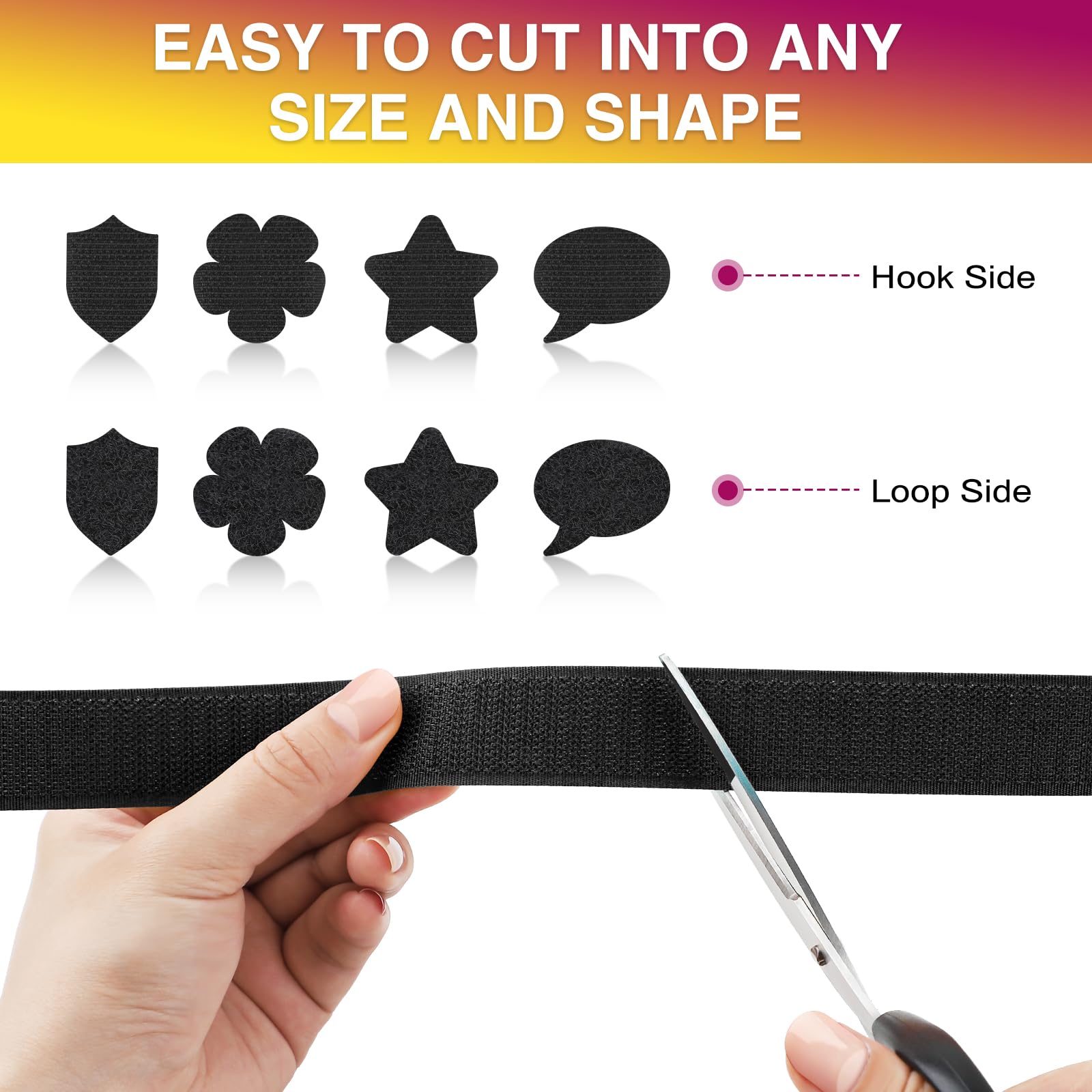 Hook and loop tape for crafts and DIY projects