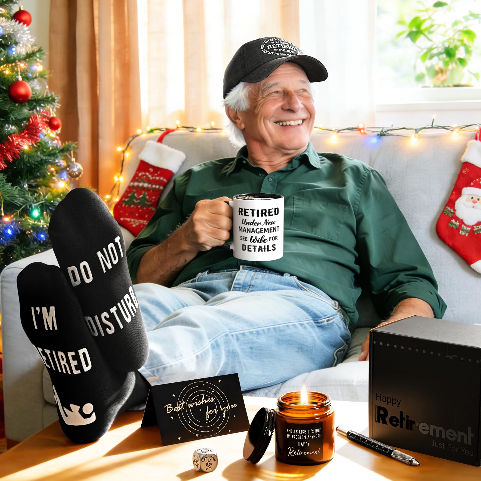 Scented candle included in Cabtnca retirement gifts for men