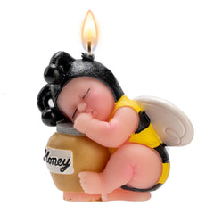 CabyGift Bee Birthday Candle 3D bee cake topper