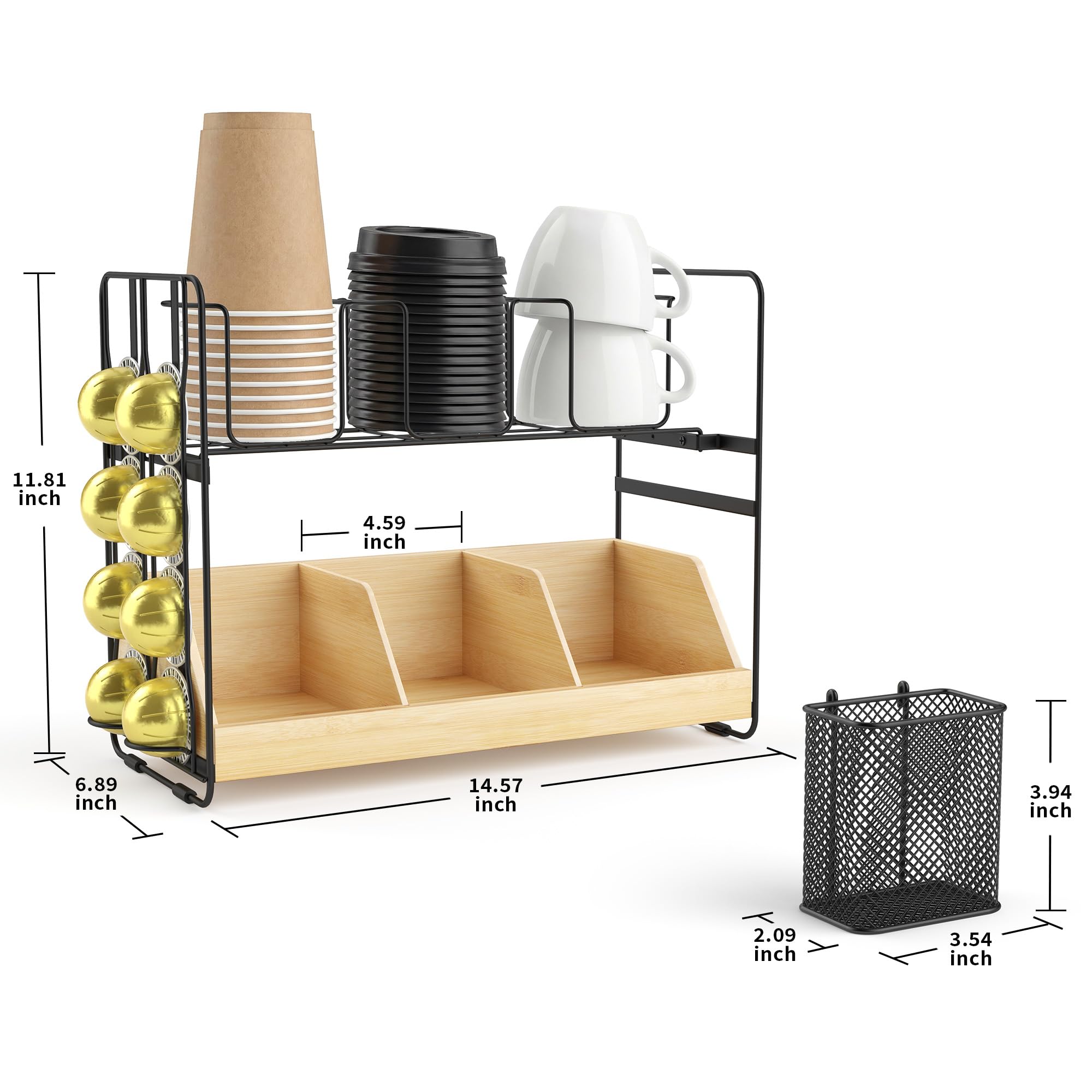 Dimensions 14.57 x 6.89 x 11.81 inches coffee rack