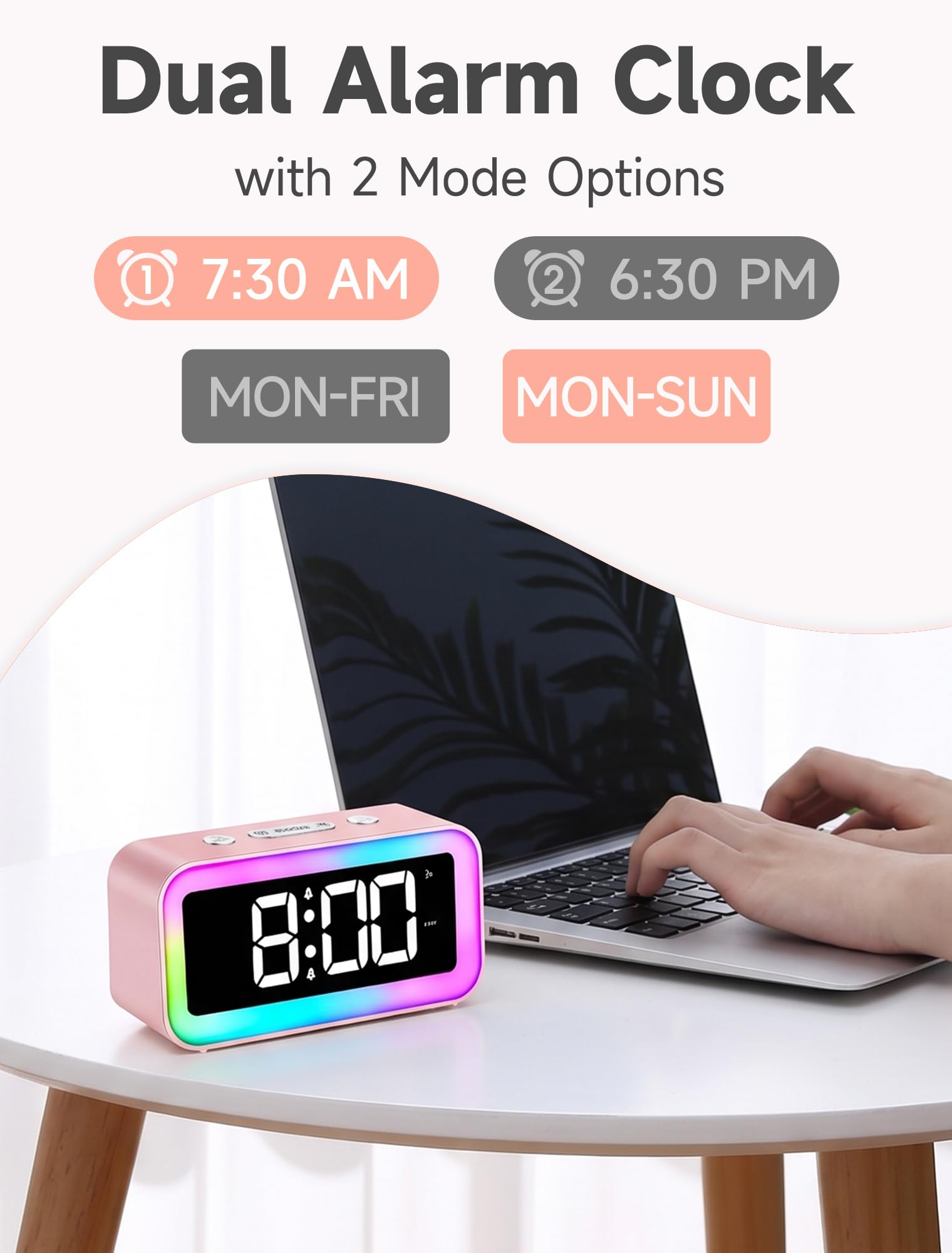 Small size Cadmos alarm clock suitable for bedside or desk