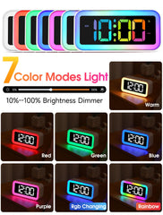 Cadmos pink alarm clock with RGB night light in bedroom
