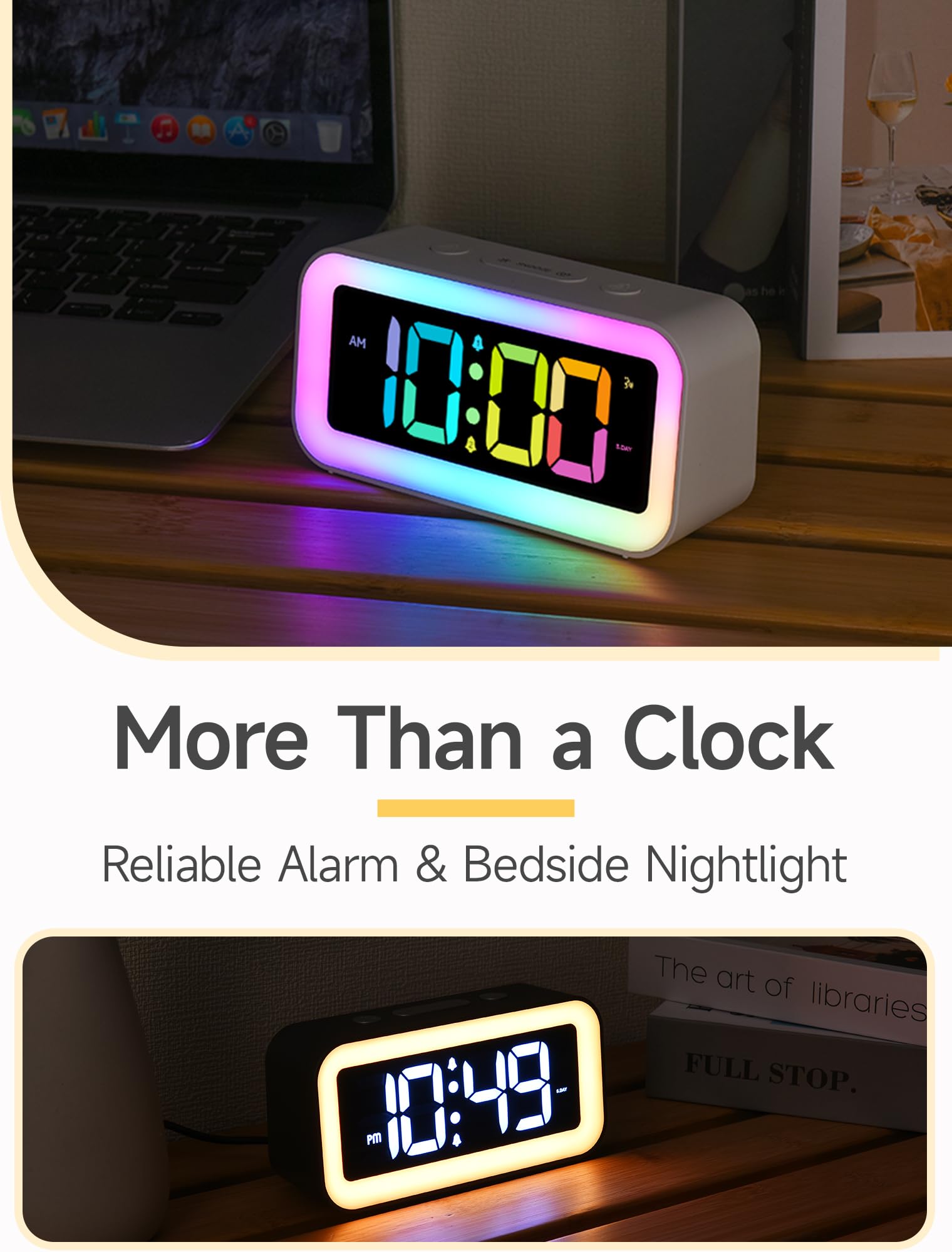 USB charging port and memory backup Cadmos pink alarm clock