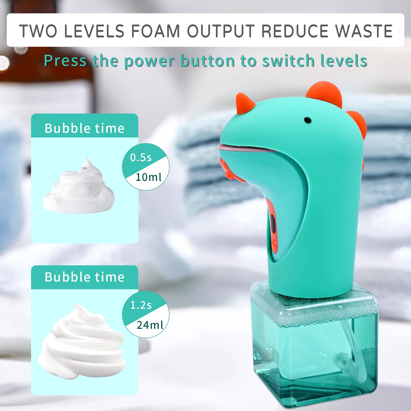 Two level foam adjustment on CADUFUELLY dispenser