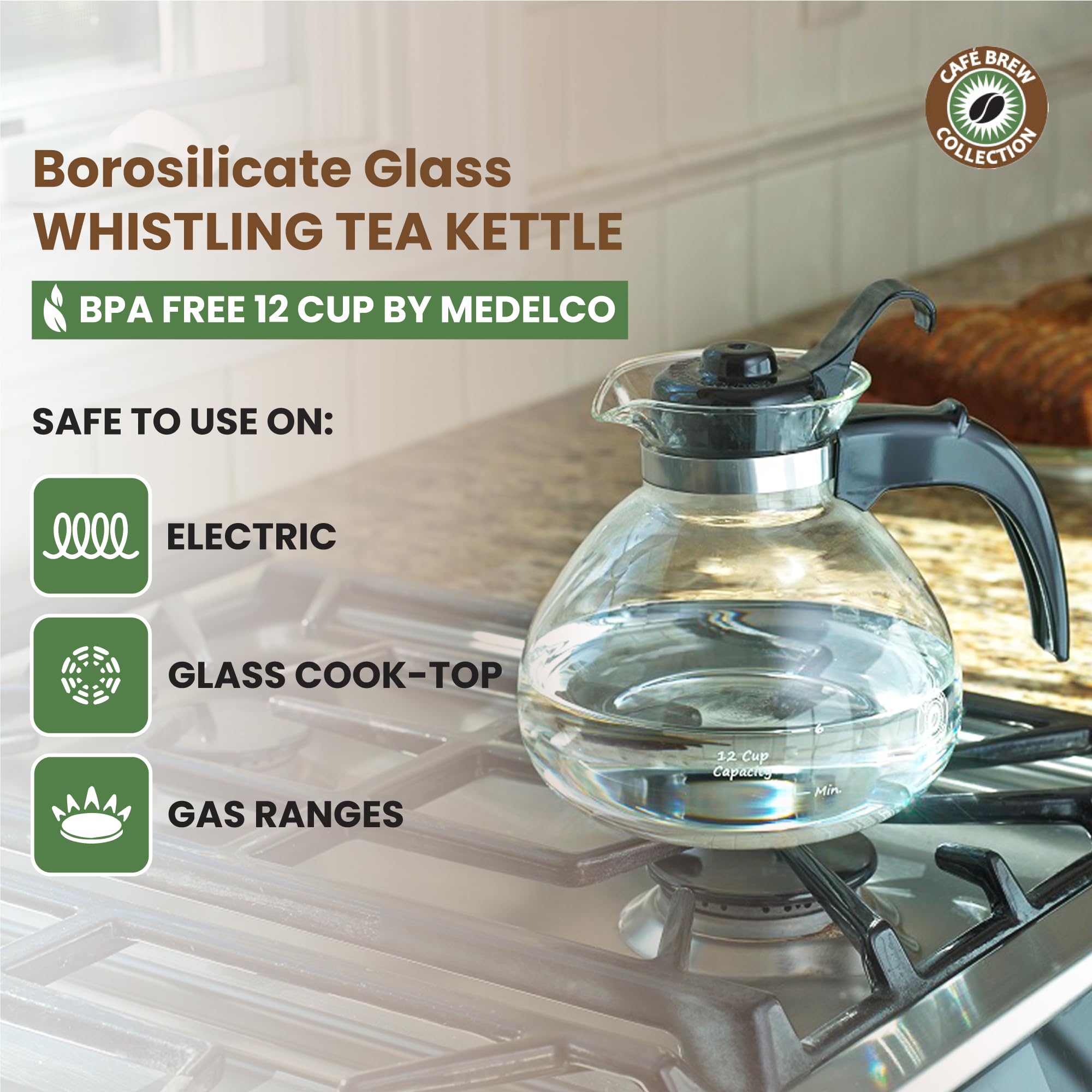 German Schott DURAN borosilicate glass kettle