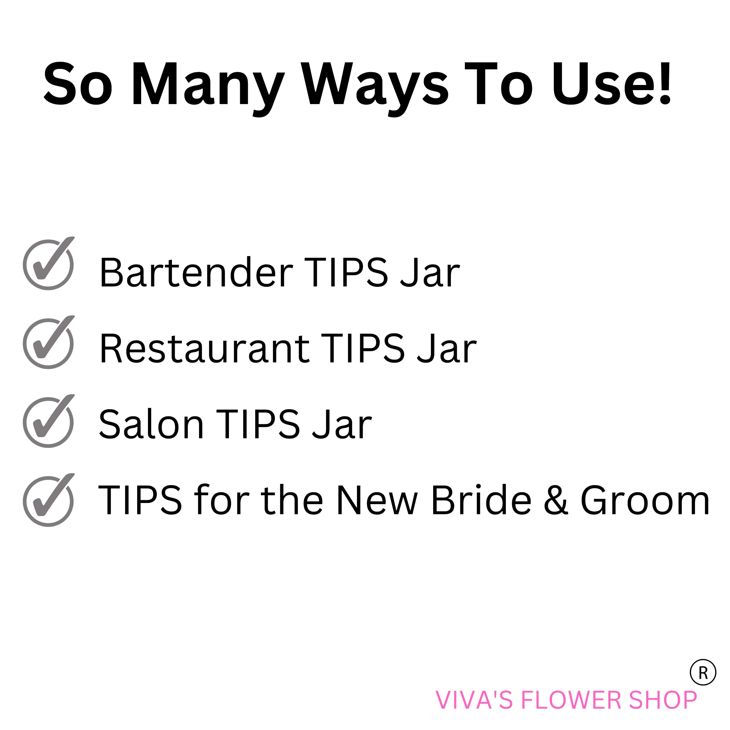 Indoor use tip jar wipe clean only