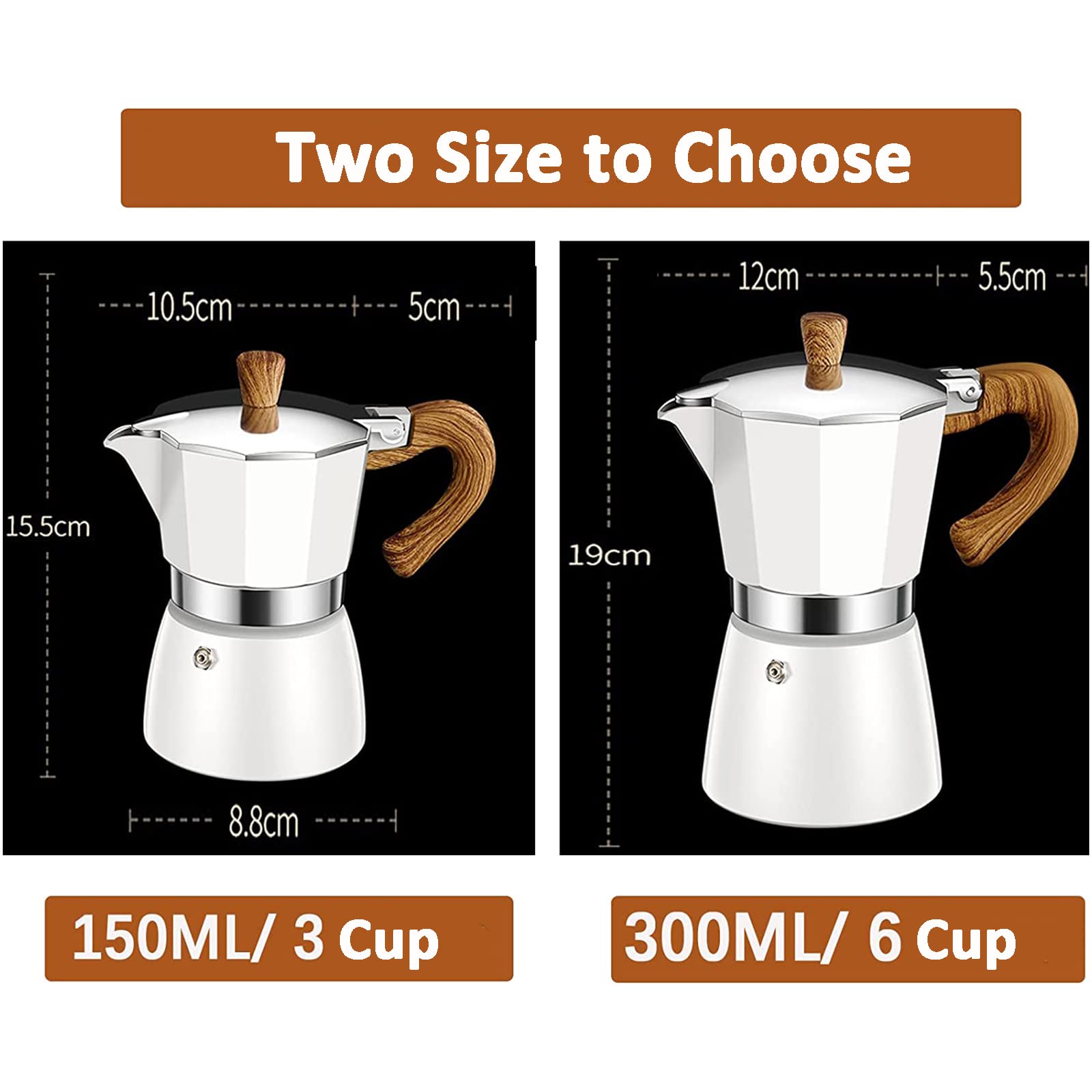 Moka pot with soft cool touch handle