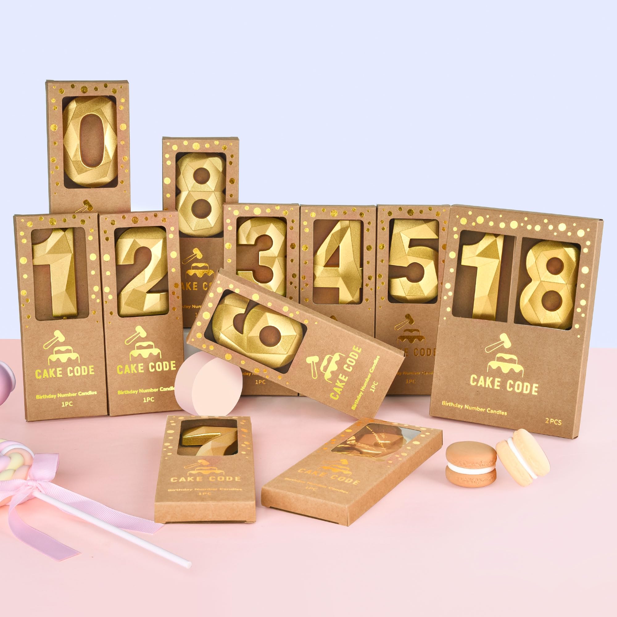 Gold crystal 18 number birthday candle for party by CAKE CODE