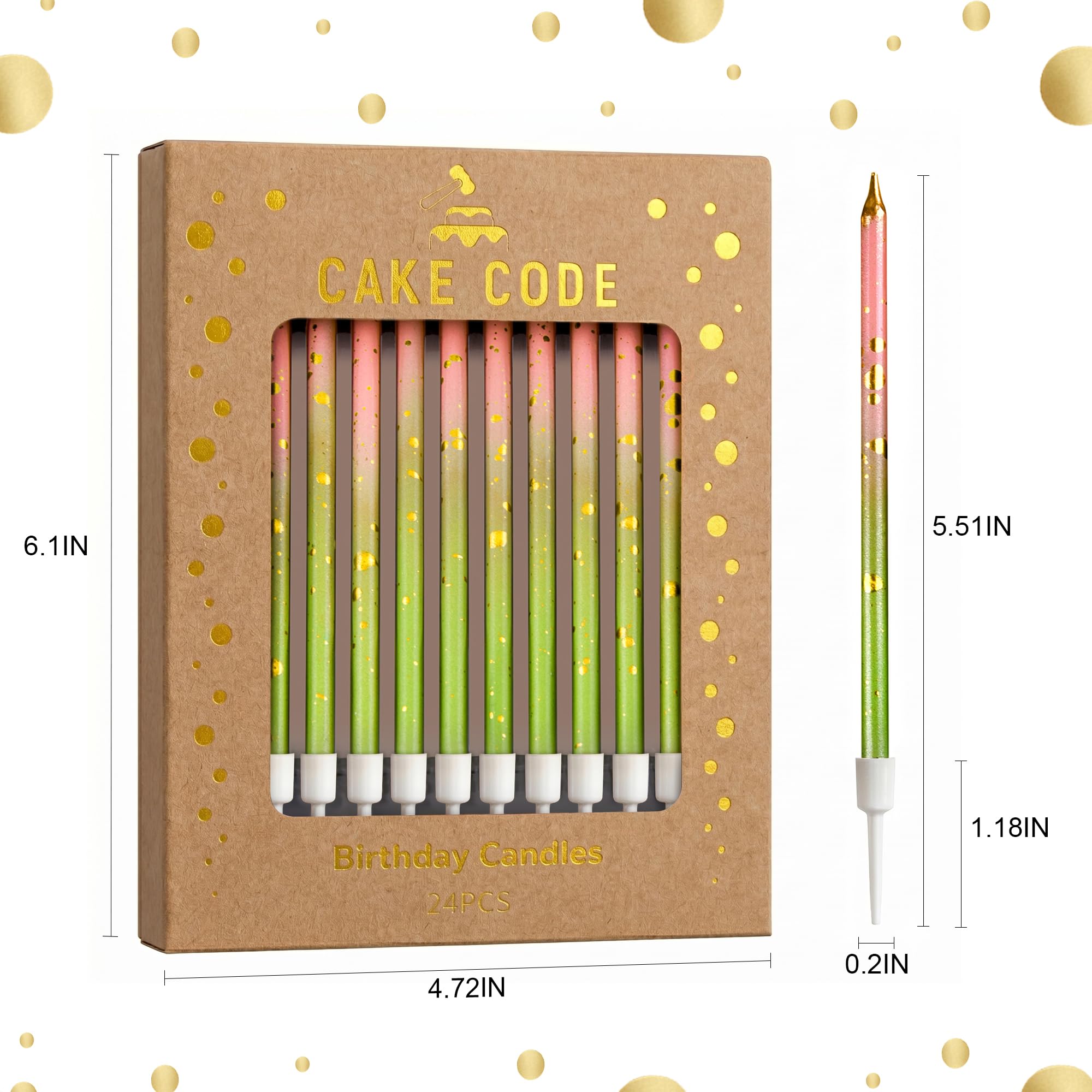 Elegant CAKE CODE party candles for celebration cake