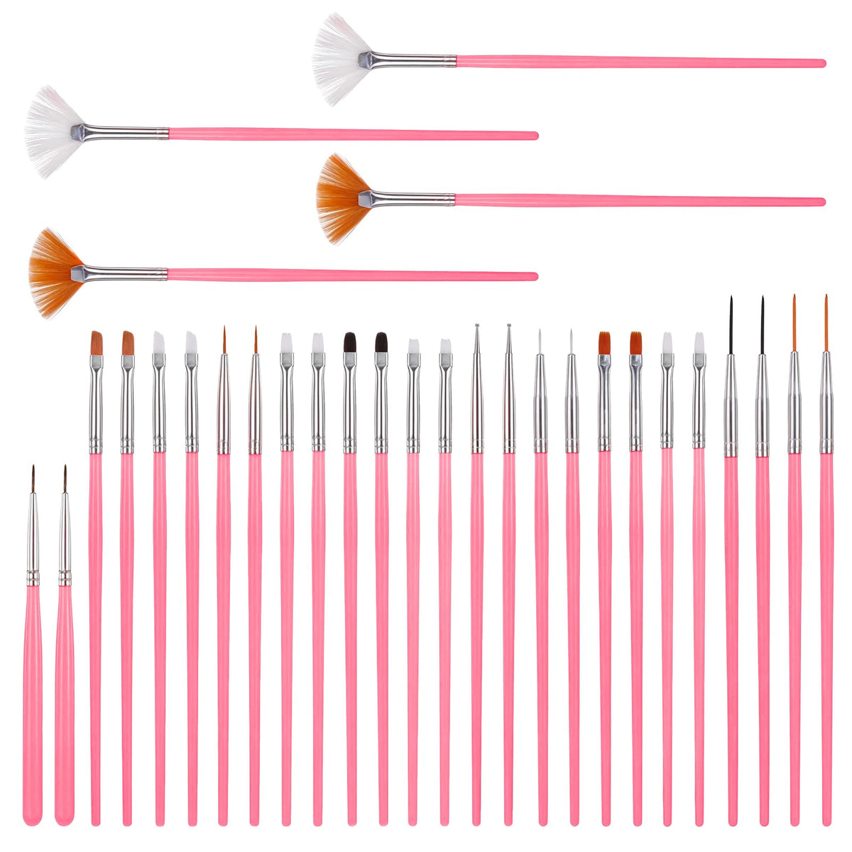Cake decorating brushes set pink 30 pieces for fondant and cookies