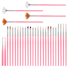 Cake decorating brushes set pink 30 pieces for fondant and cookies
