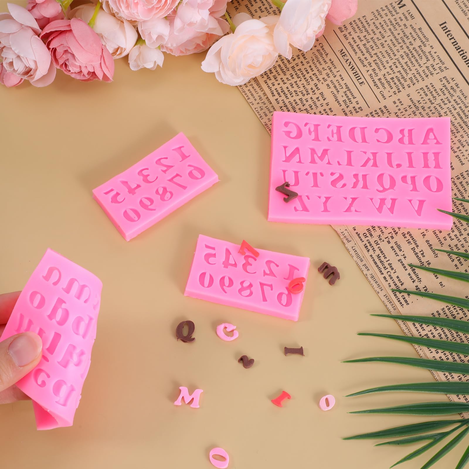 Cake cupcake toppers decorations using silicone letter molds