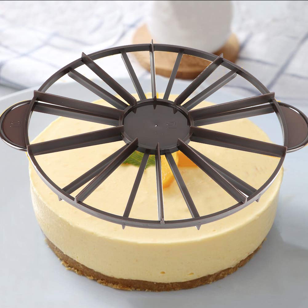 Cake divider and slicer showing 10-12 piece portions