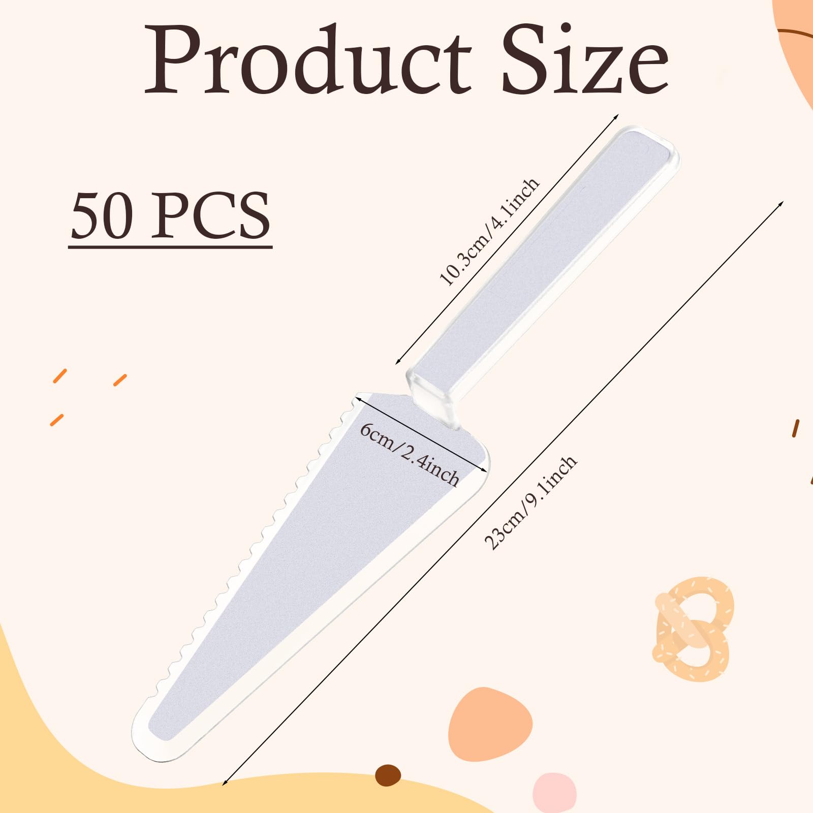 cake server spatula disposable in clear plastic