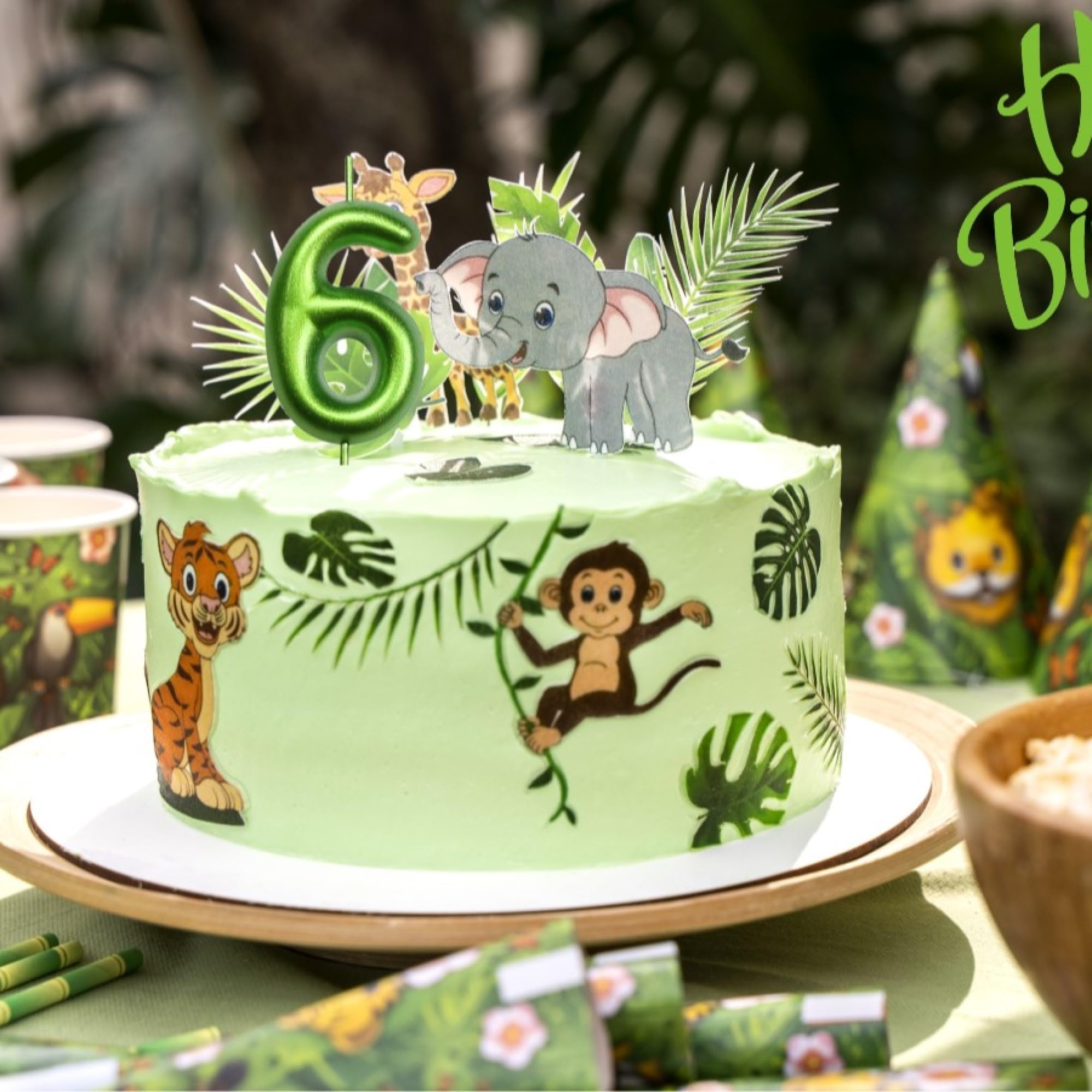 derventa cake topper 2.36-inch green number candle