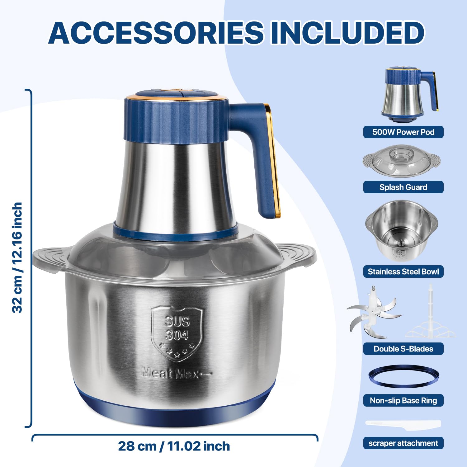Non-slip base under stainless bowl for stability