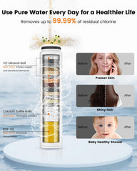 Calcium sulfite and KDF-55 filtration for chlorine reduction