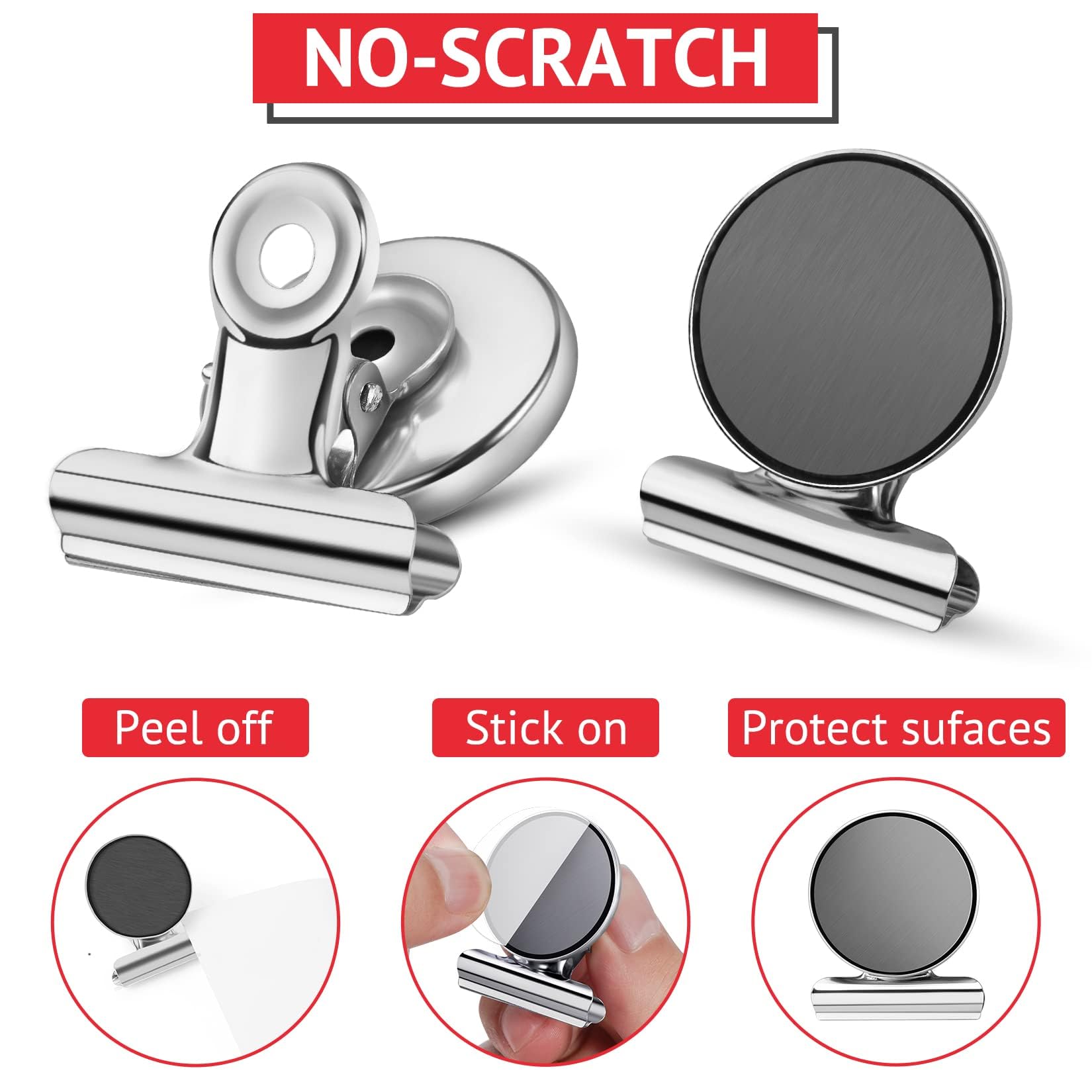 Refrigerator and whiteboard clip set for organizers