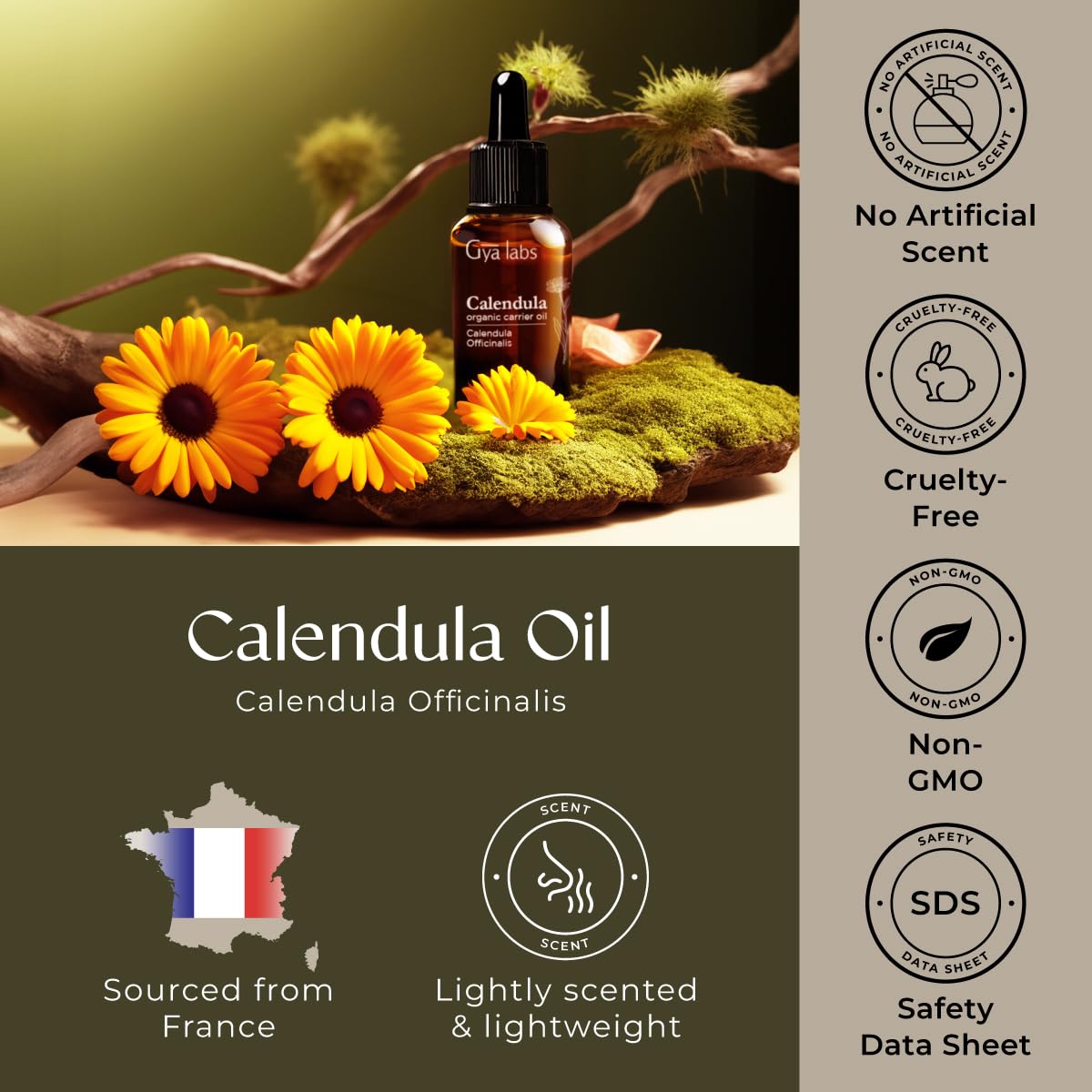 Organic Calendula Oil packaging 1 Fl Oz