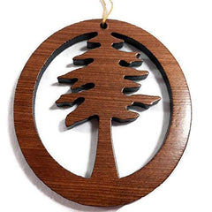 California Redwood ornament showing natural grain variation
