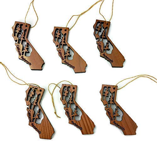 California state ornament shows natural wood grain variation